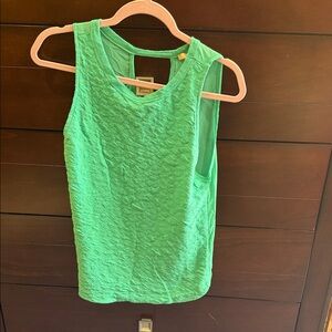 Zara Bright Green Textured Sleeveless Tank Top